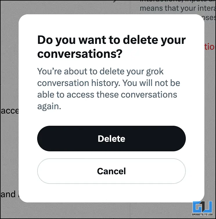 You can also choose to delete all data saved by Grok AI